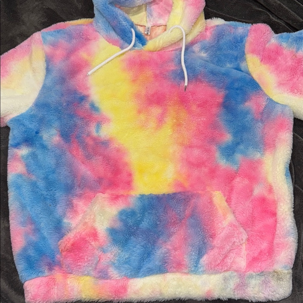 Super Warm Women’s Or Men’s Colorful Tie-Dye Women's Fluffy Sweater. Women’s XXL - Picture 3 of 9